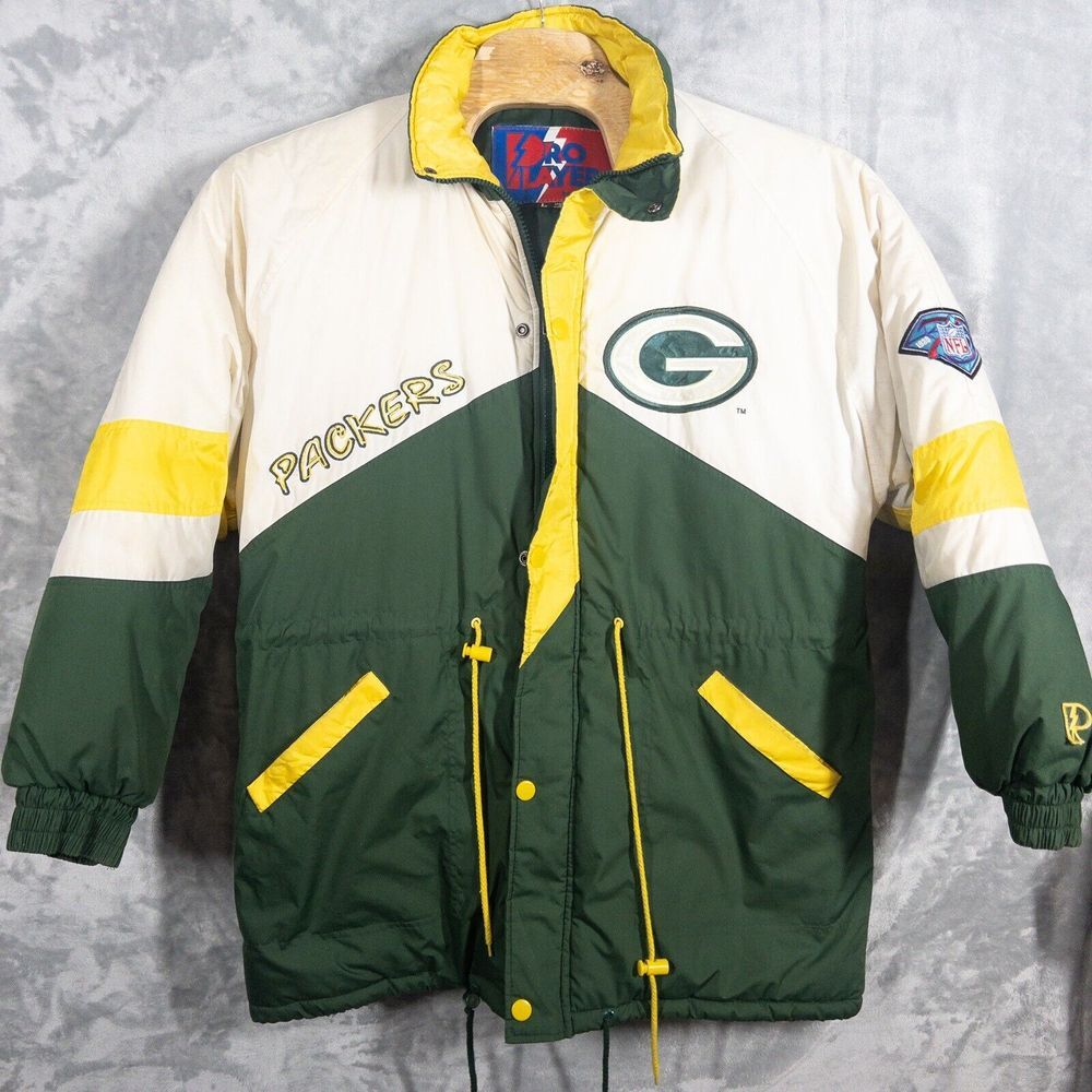 Vintage Pro Player Daniel Youn Greenbay Packers Puffer Coat No Hood Mens Large‎